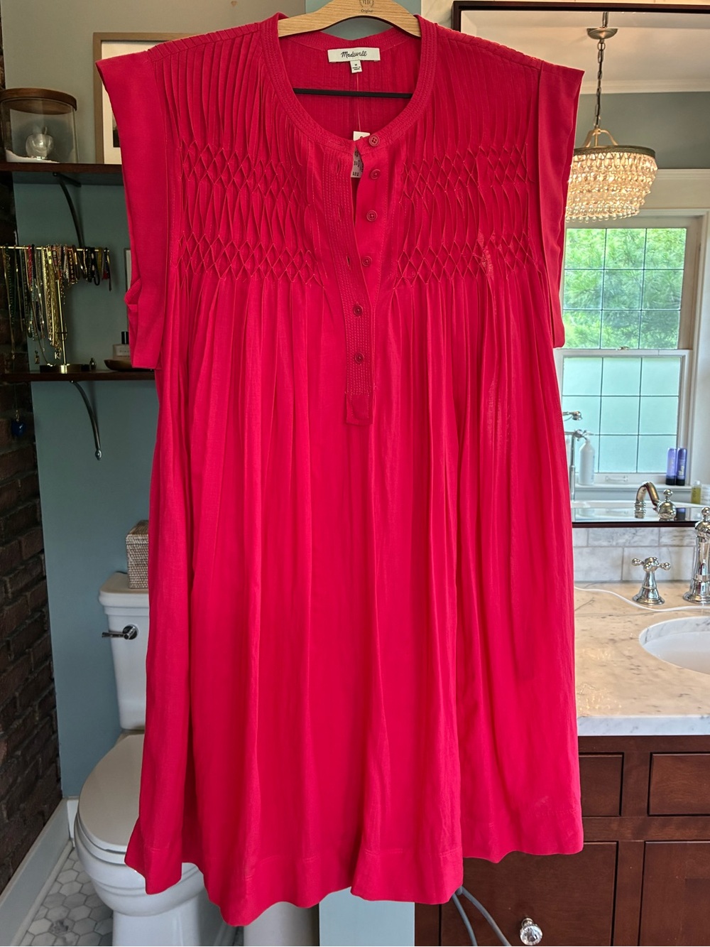 NWT Madewell Embroidered Pleated Mini Dress Sz M - Picture 4 of 8
